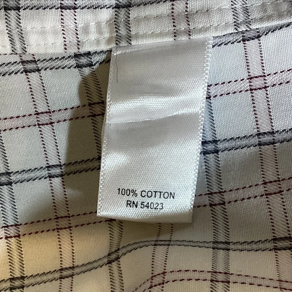 Banana Republic Non-Iron Classic Fit Plaid Cotton Dress Shirt XL 17/17-1/2 #282P